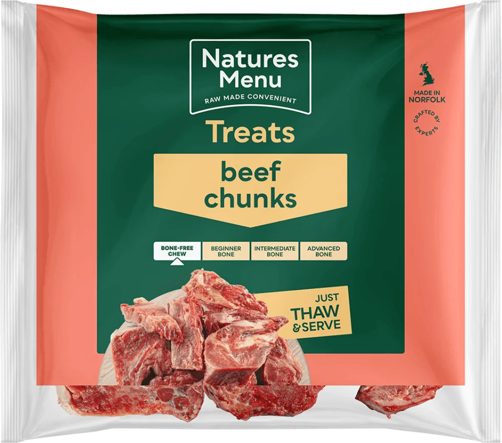 Natures Menu Natural Raw Beef Chunks 1KG - Ormskirk Pets
