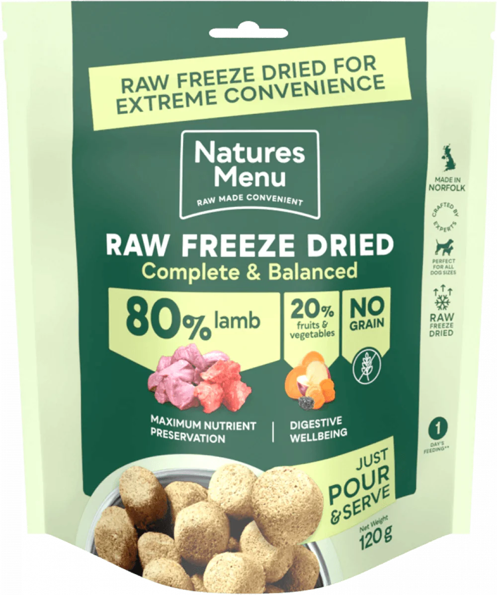 Natures Menu 80/20 Lamb Freeze Dried 120g - Ormskirk Pets