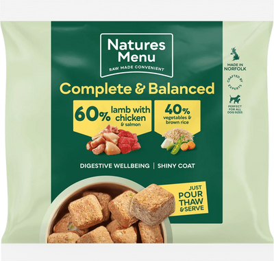 Natures Menu 60/40 Lamb with Chicken, Salmon, Vegetables and Brown Rice 1KG For Adult Dogs - Ormskirk Pets