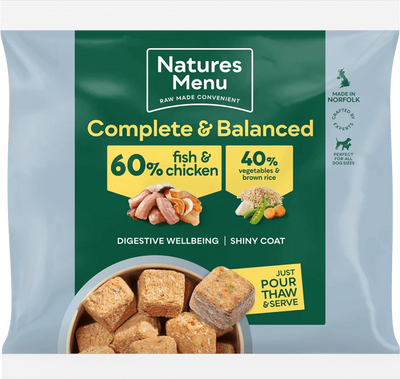 Natures Menu 60/40 Fish and Chicken, Vegetables and Brown Rice 1KG For Adult Dogs - Ormskirk Pets