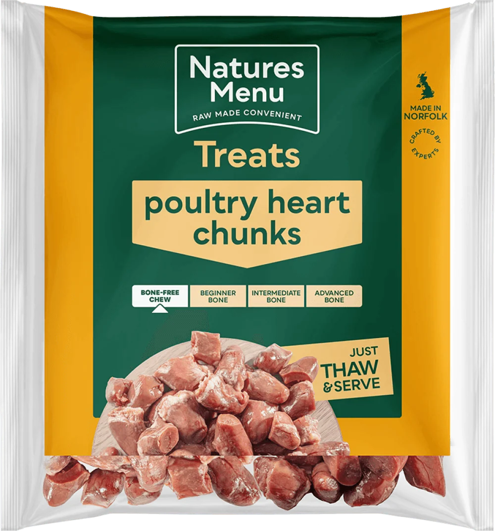 Natures Menu Natural Raw Poultry Hearts Chunks 1KG - Ormskirk Pets