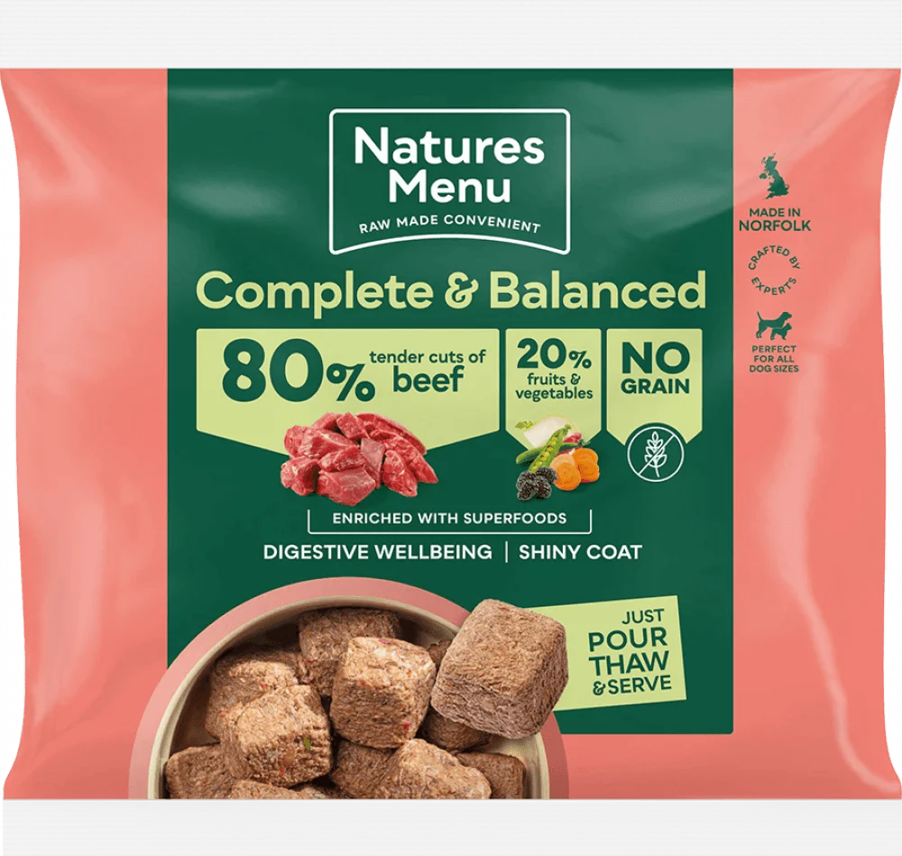 Natures Menu Country Hunter 80/20 Beef Nuggets with Superfoods 1kg - Ormskirk Pets
