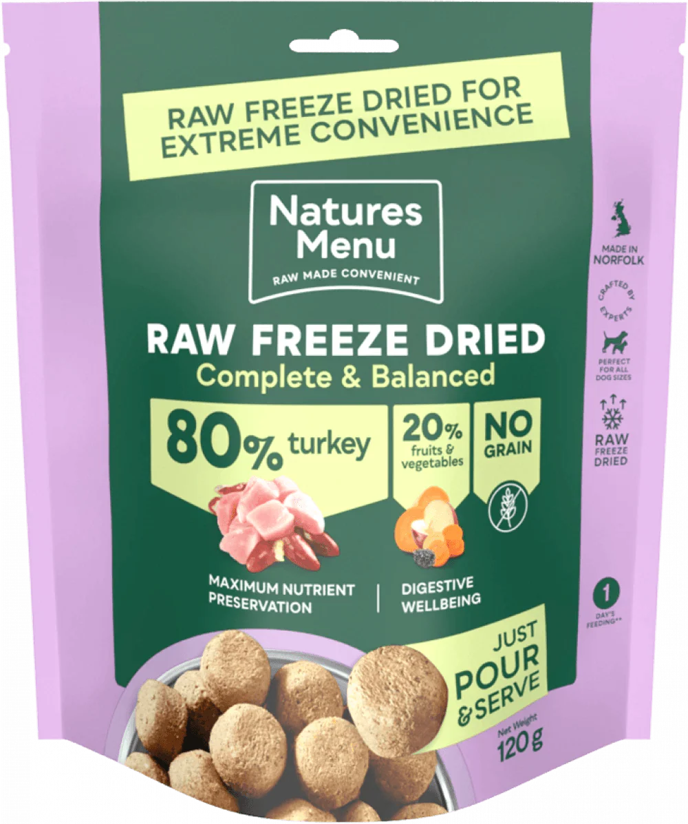 Natures Menu 80/20 TURKEY Freeze Dried 120g - Ormskirk Pets