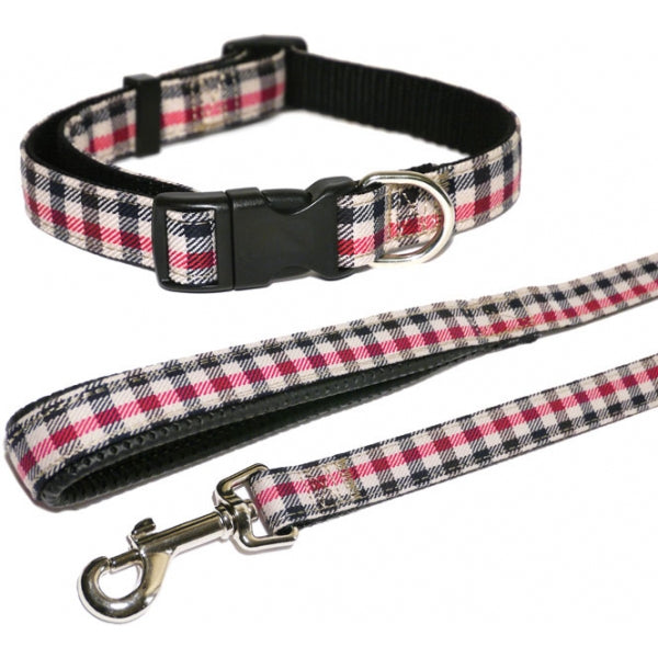 Wag 'n' Walk Fashion Leads Red Check 40" x 3/4"