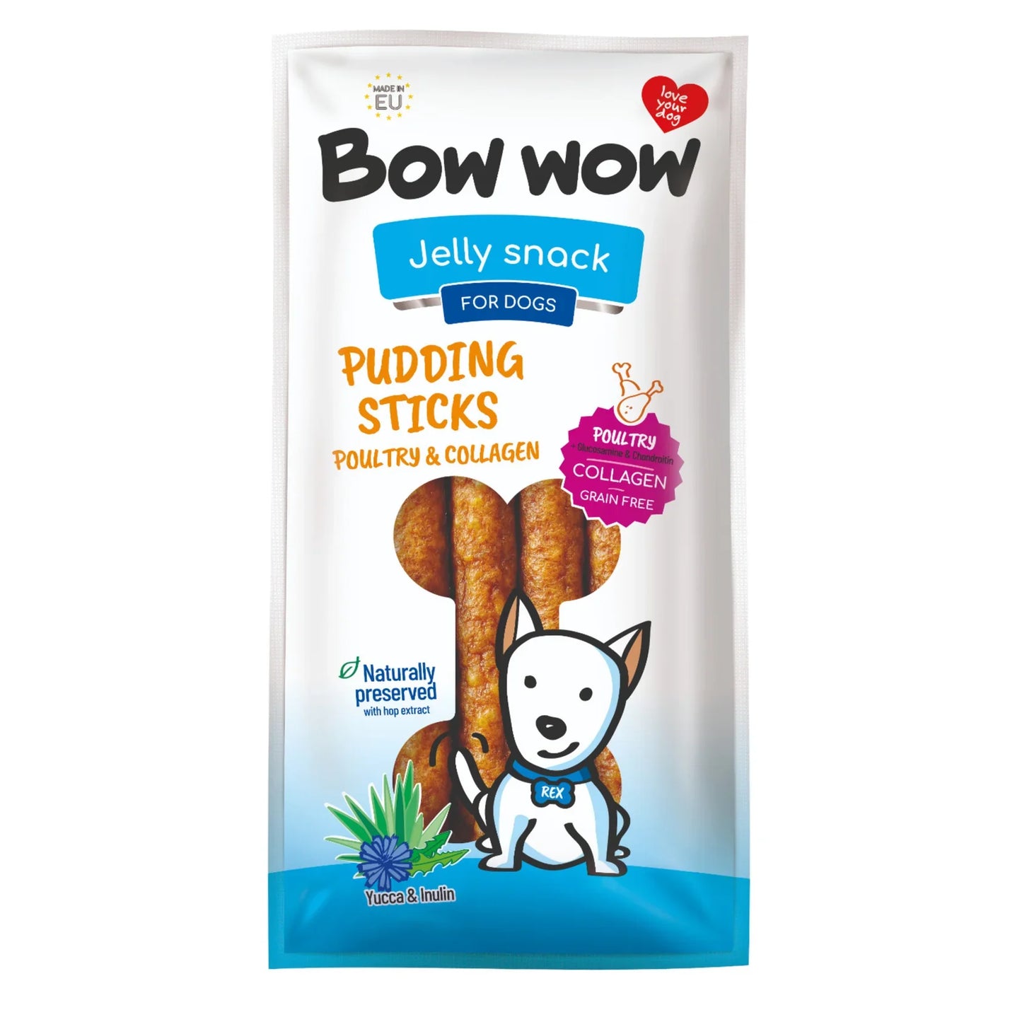 Bow Wow Pudding Sticks Poultry & Collagen x 6